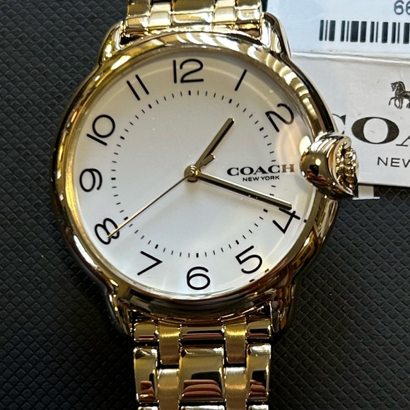 Coach Arden Watch With 36mm White Face & Golden Bracelet - Picture 2 of 7